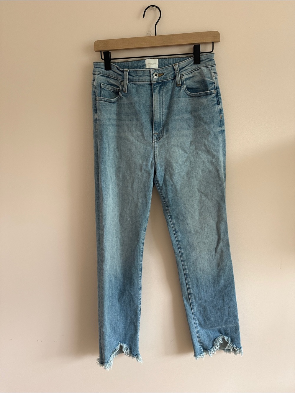 Jonathan Simkhai Light Wash Women’s Jeans with Raw Hem